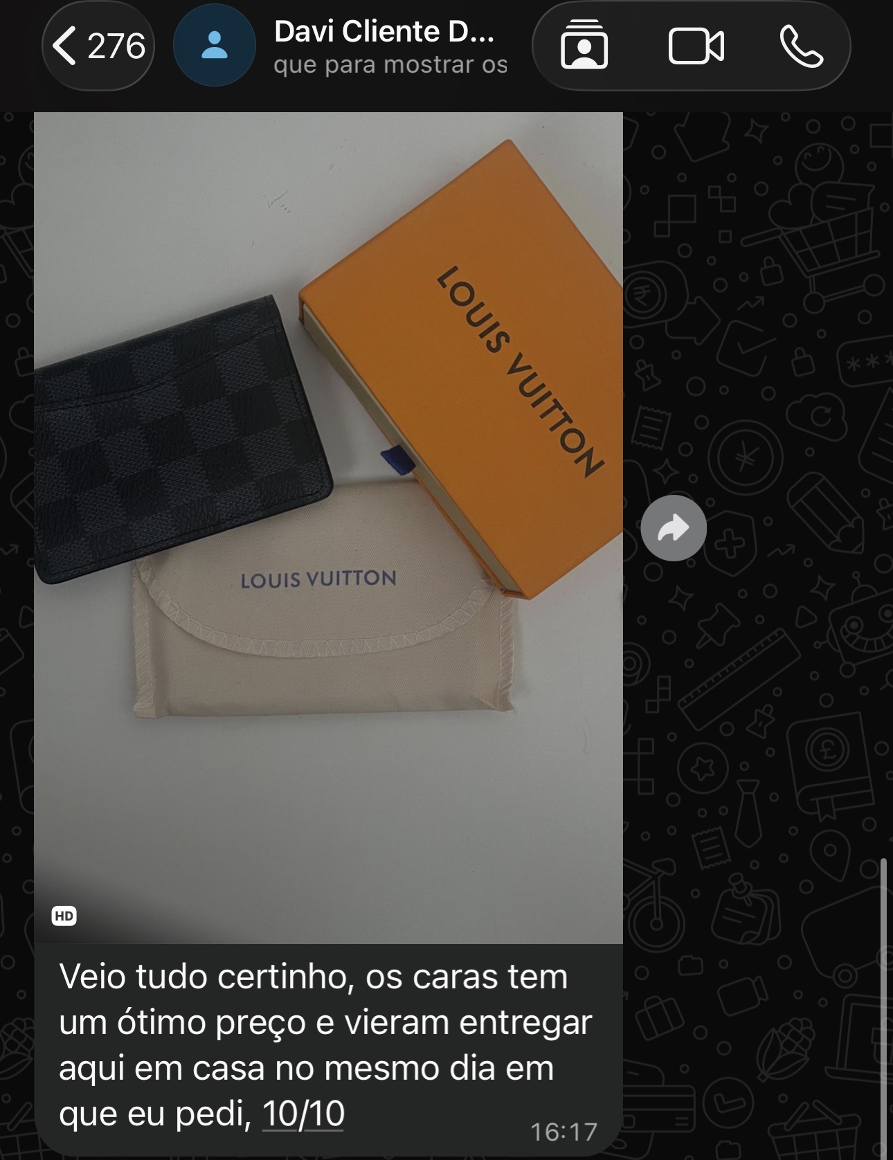 Captura original do feedback 6